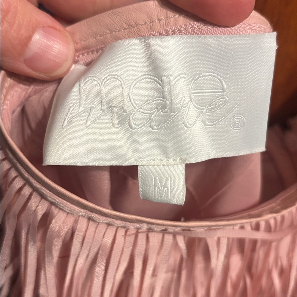 Anthropologie Mare Mare Blush Pink Fringe Mini Skirt - Picture 2 of 3